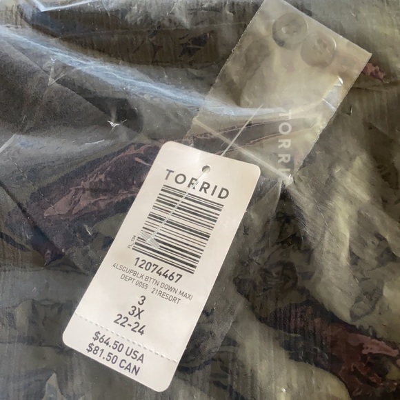 NWT TORRID Swim Cover Up Black Crinkled Woven Maxi - Picture 10 of 11